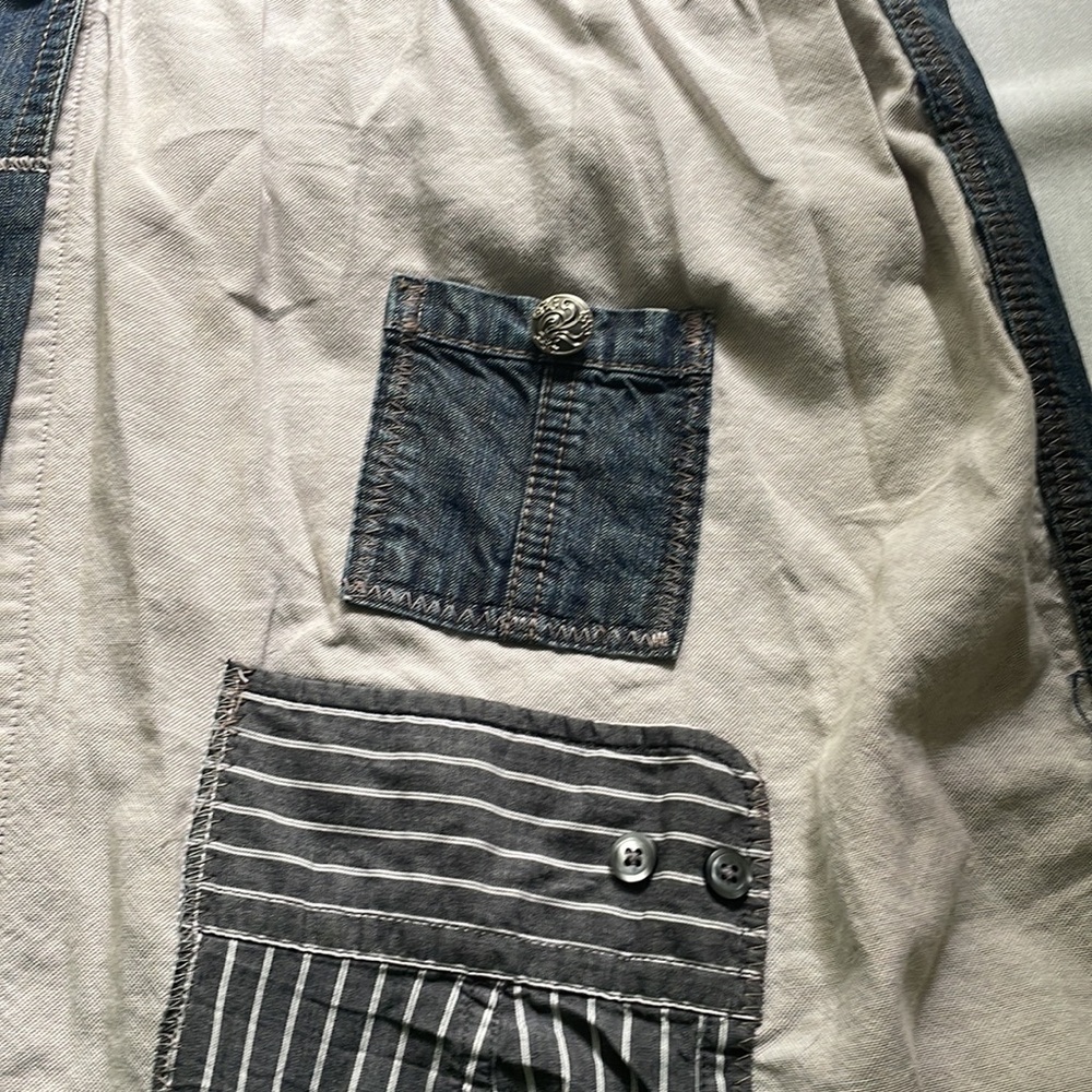 Patchwork Denim Vest with Button Accents - image 16